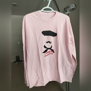 Pink Long Sleeve Shirt - Painter With Beret Hat
